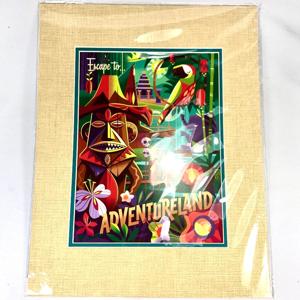 Disney Parks TROPICAL ESCAPE Jeff Granito Matted Print 14" x 18” - NEW - Picture 2 of 4
